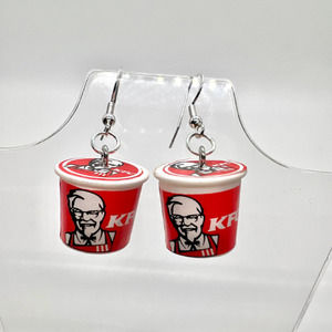 KFC Earrings - Kentucky Fried Chicken Earrings - Fast Food Earrings